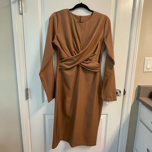 Mocha Crisscross Midi Dress